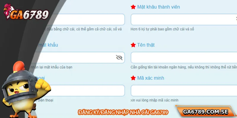 Hướng dẫn đăng ký/đăng nhập tại Ga6789